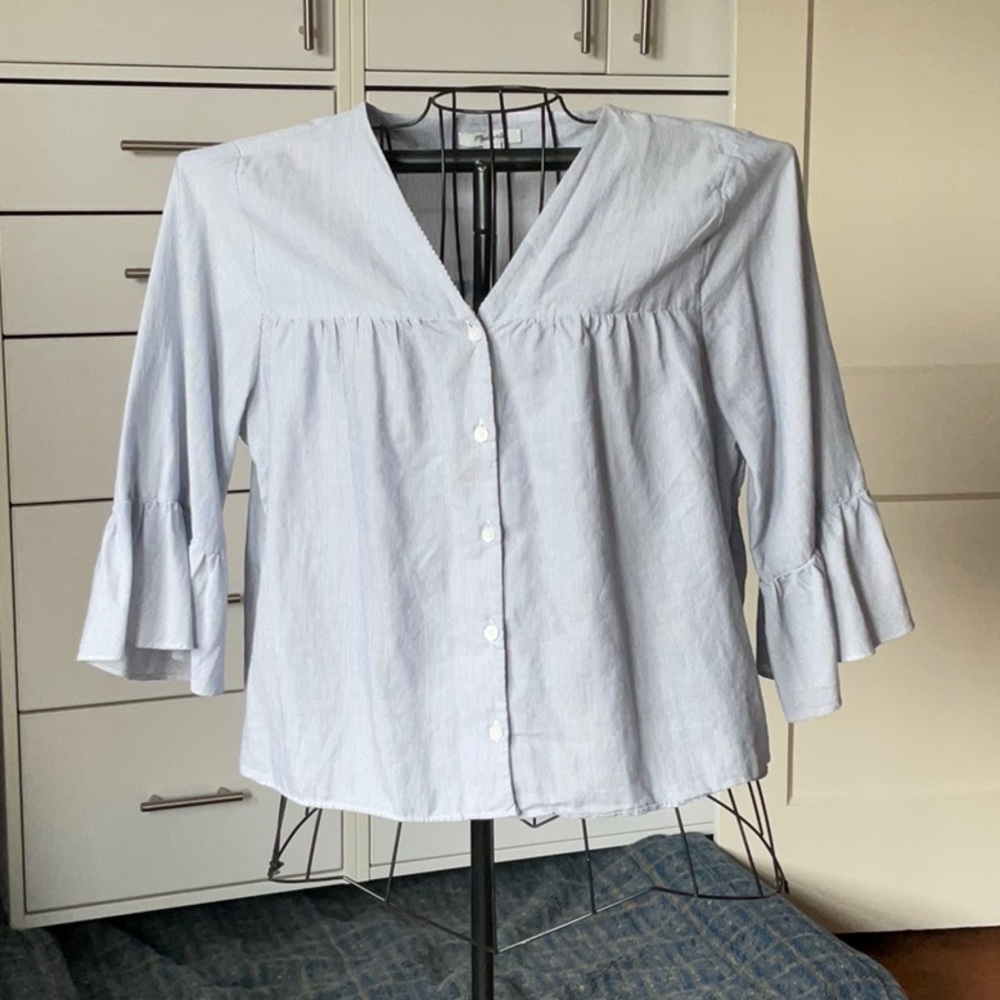 Madewell Blue Striped Blouse